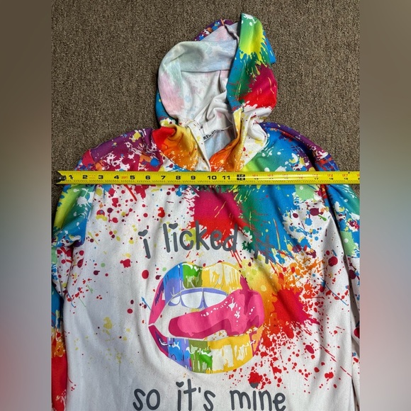 VERTICHE Colorful Graphic Hoodie WHITE COLOR size M - Picture 7 of 9